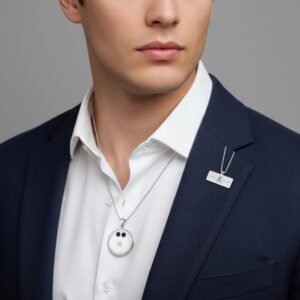 AI pin silver pendant